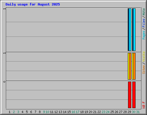 Daily usage for August 2025