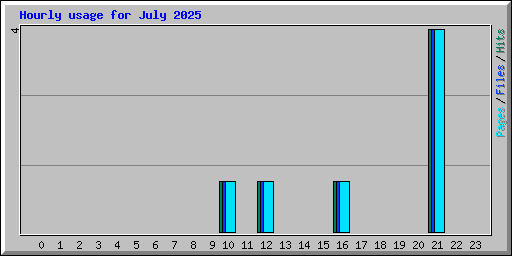 Hourly usage for July 2025
